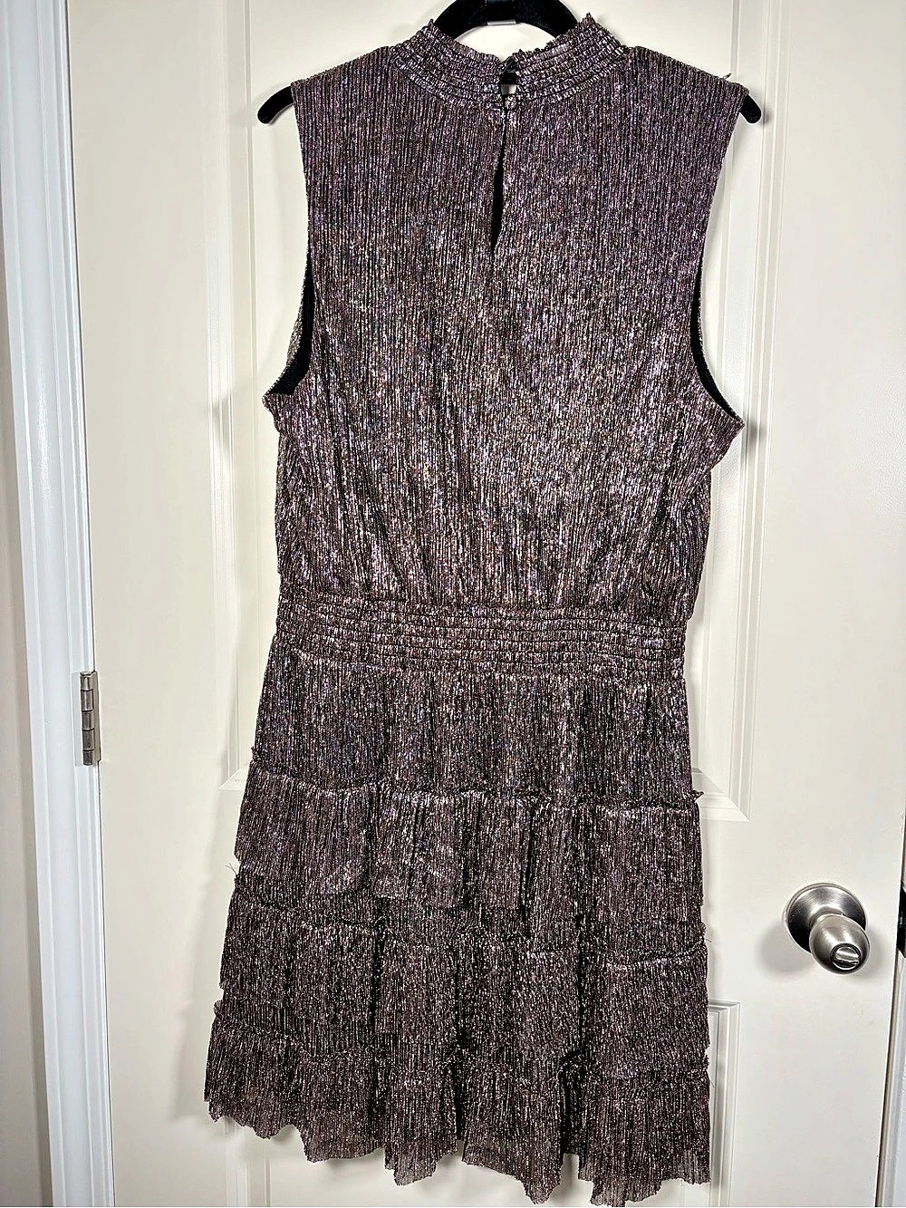Metallic Tiered Mini Dress Like New